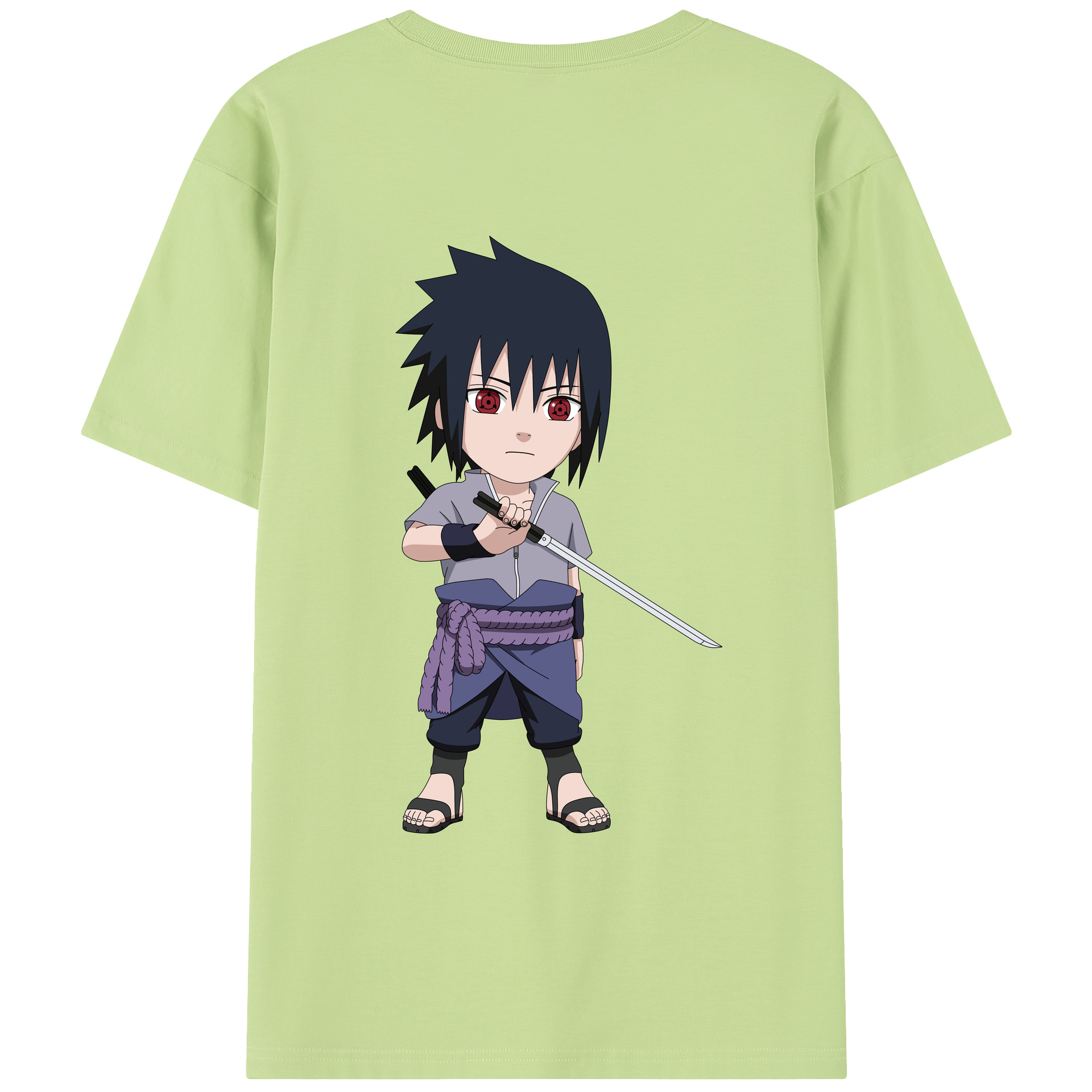 （画像用） NARUTO -ナルト- うちは サスケ Uchiha Sasuke 綿100％半袖Tシャツ（背面プリント）